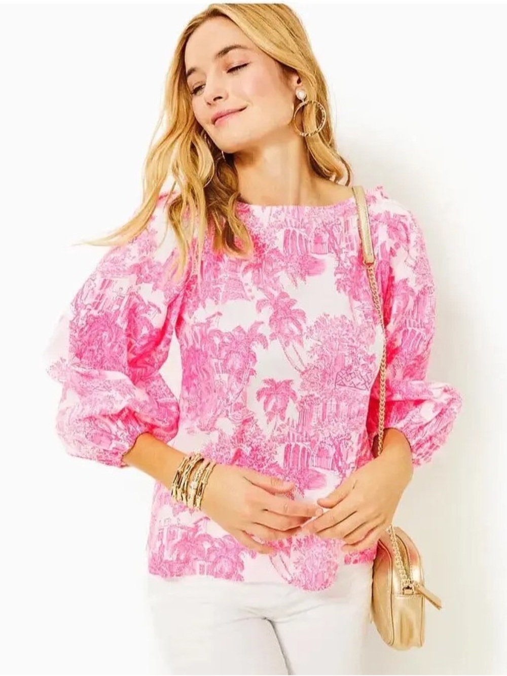 Lilly Pulitzer Barbara Top Resort White Palm Beach Anniversary Print 12
